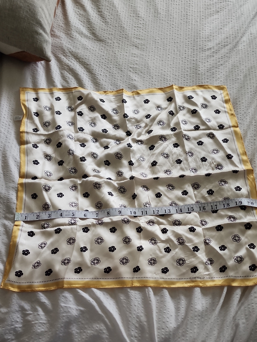 Cream and Yellow Floral 100% Silk Scarf